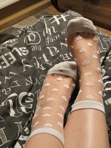 Cuki szívecskés nejlon zokni